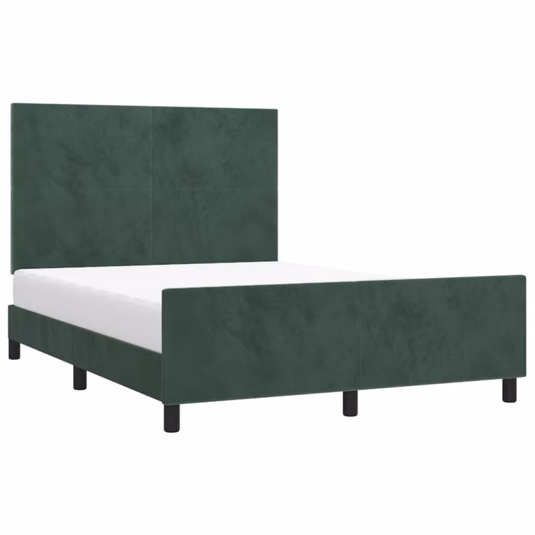 Giroletto senza Materasso Verde Scuro 140x190 cm in Velluto