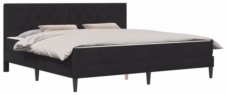 Struttura letto con materasso Nero 180 x 200 cm Velluto