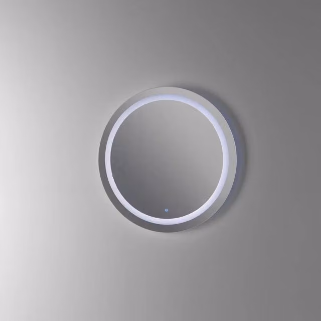 Specchio Round con Led Ring AQA DESIGN Bianco con Touch Switch e Montaggio a Parete