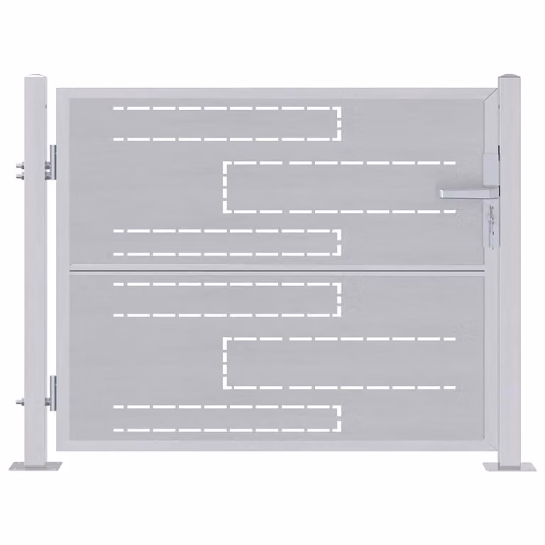 Cancello singolo da giardino vidaXL in acciaio inox argento, L: 85 cm, H: 70 cm