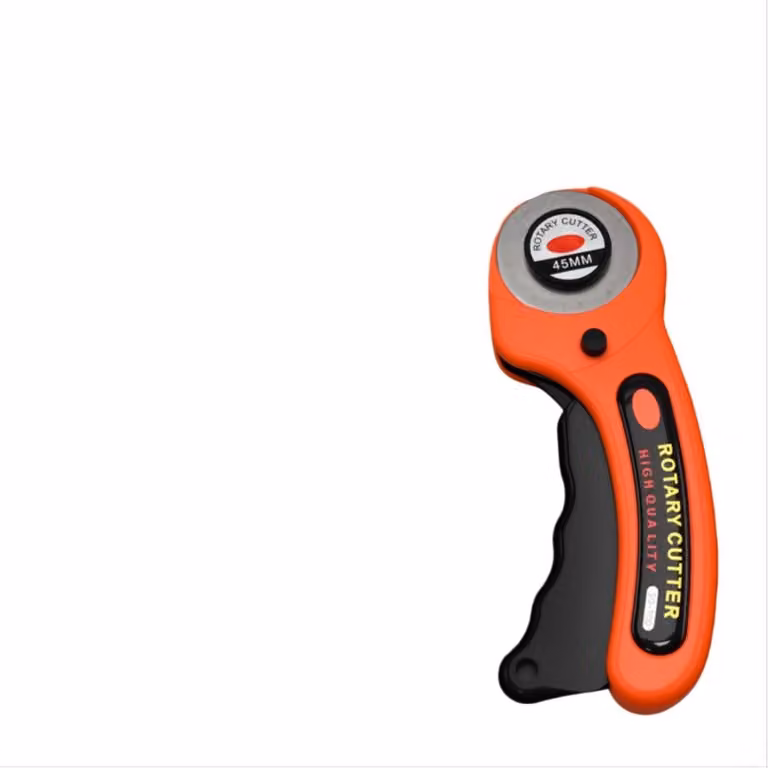 INF Taglierina Rotativa 45mm per Tessuto, Pelle e Quilting con Blocco di Sicurezza Arancia
