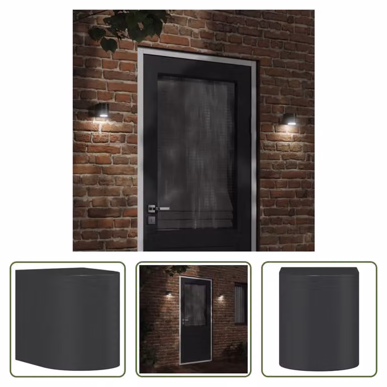The Living Store Applique da esterno in alluminio pressofuso nero