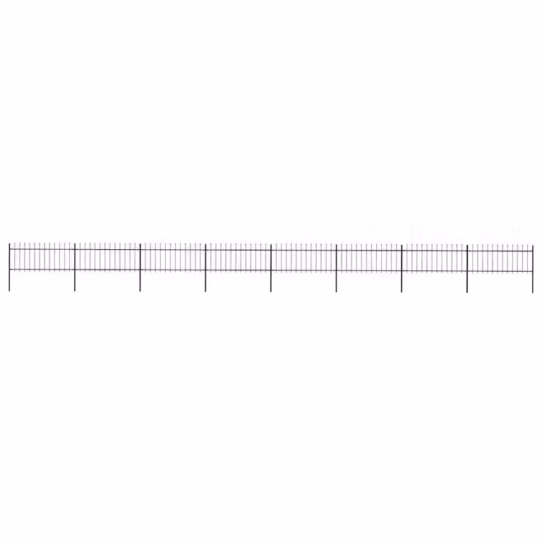 Recinzione da giardino vidaXL con punta a lancia in acciaio nero L: 130 cm, H: 17 cm