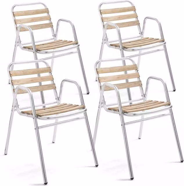 Oviala - Set di 4 sedie da giardino in alluminio grigio
