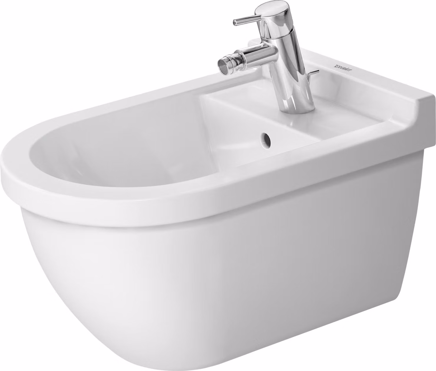 Duravit bidet mural Starck 3 540mm, avec trop-plein, avec plage de robinetterie, 1 trou pour robinetterie, avec fixation non apparente, 2280150000, 2280150000