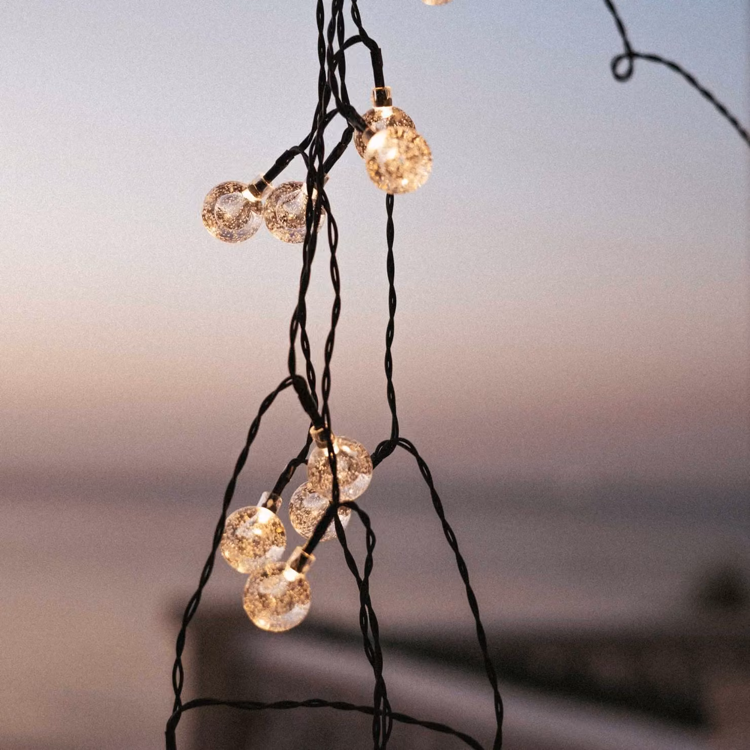 Catena luminosa da esterno LED solare 266,6 cm di lunghezza IP44 nero 1800 K 4000 lm decorativo giardino solare esterno