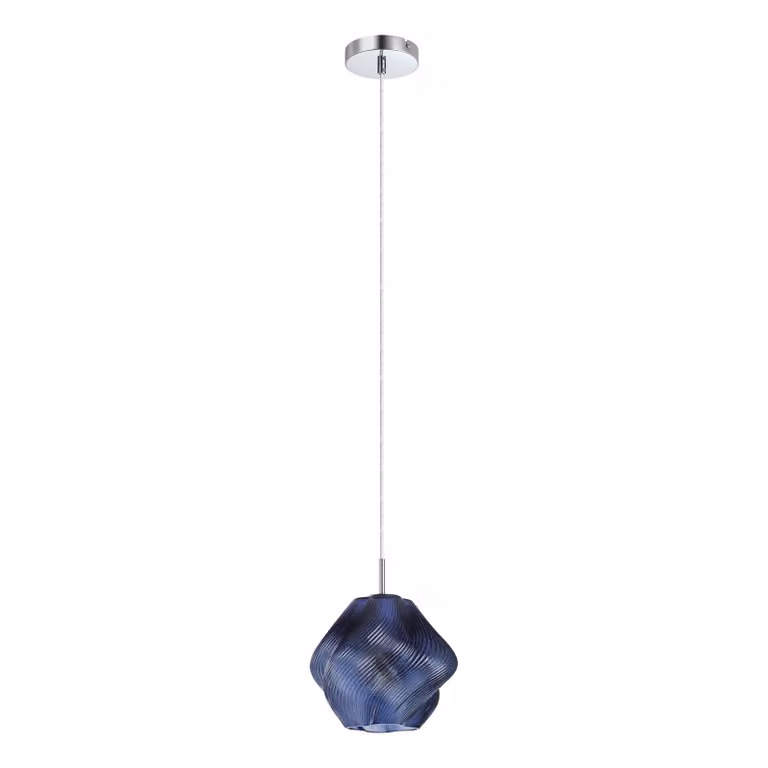 EGLO Lampada a sospensione Meliciano, dimmerabile, Blu, Soggiorno / Sala da pranzo, Vetro, Lampada a sospensione
