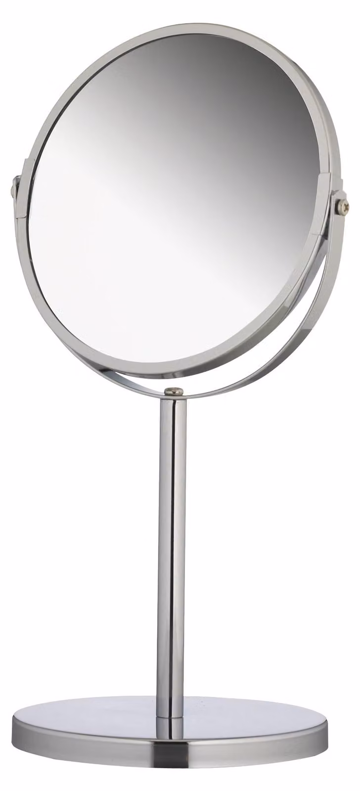 Specchio per il trucco cromato, ingrandimento 3x, forma rotonda, diametro 17 cm