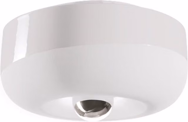 Plafoniera Art Deco Ferroluce Bellota in Ceramica Bianco con Attacco E27