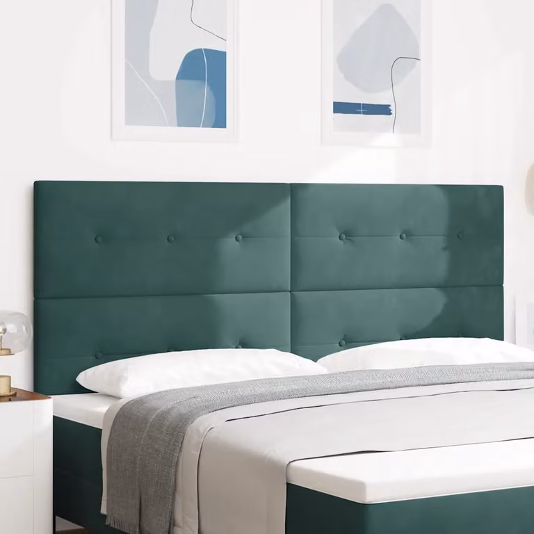 Testiera per letto con illuminazione LED vidaXL in velluto verde, Larghezza: 200 cm