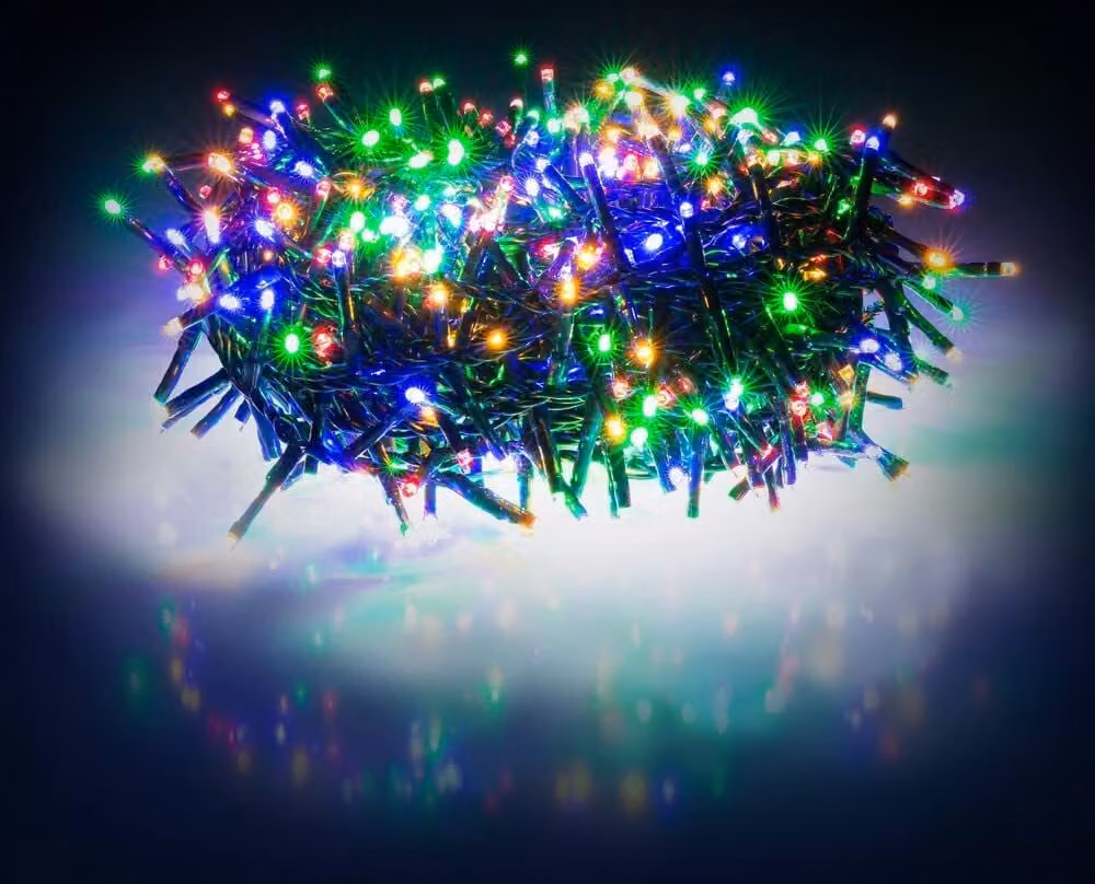 RETLUX RXL 289 Catena di Natale - riccio 600LED, timer: 6/18 h, numero di LED 600, colore della luce multicolore, per uso interno ed esterno, protezione IP 44
