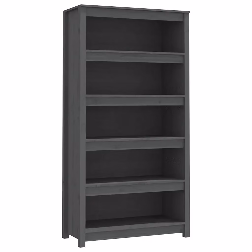 Libreria-Scaffale Design Mania in Legno Massello di Pino Grigia L: 80 cm, P: 35 cm, H: 154 cm – 2