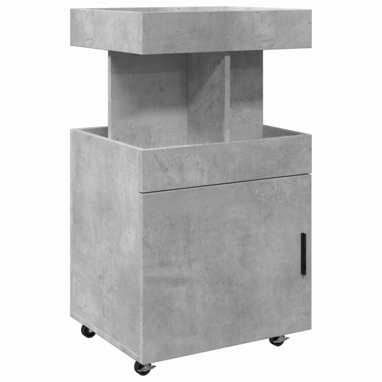 Carrello bar grigio cemento 50x41x89 cm materiale legno
