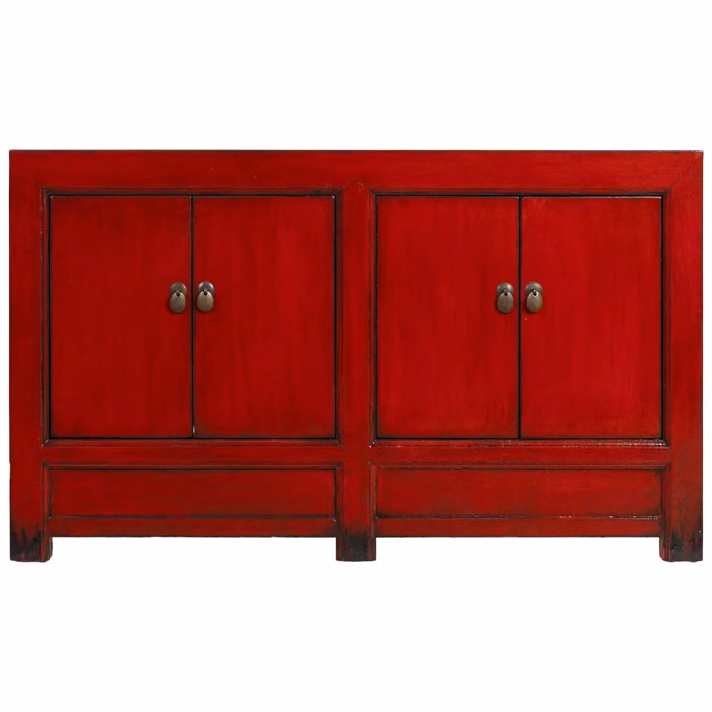 Credenza in legno laccato rosso stile orientale Wanderlust Deco L: 120 cm, P: 45 cm, H: 71 cm – 2