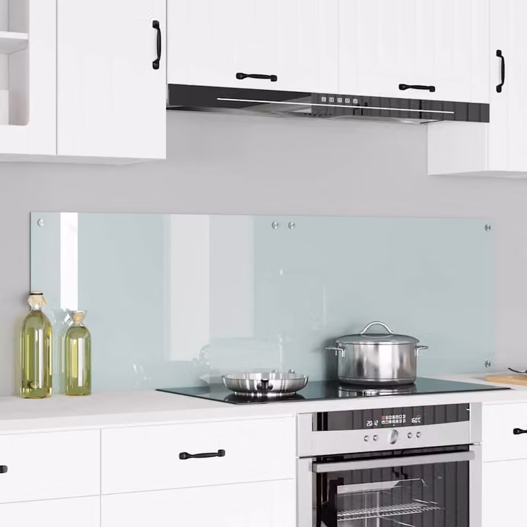 Set di 2 schienali da cucina vidaXL in vetro temperato bianco, L 80 cm x H 50 cm