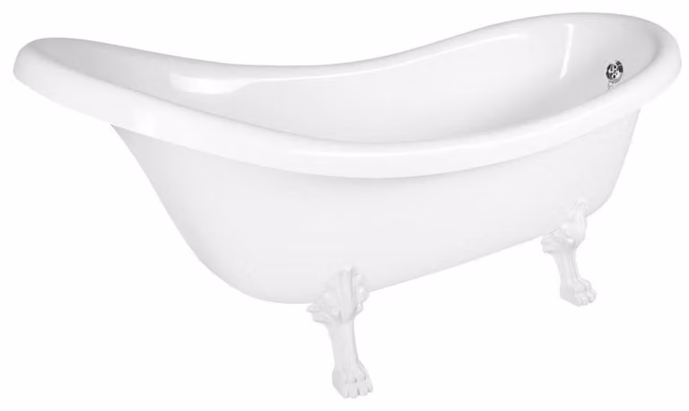 Vasca da bagno freestanding RETRO 174,5x82x80,5 cm, bianca, piedini bianchi