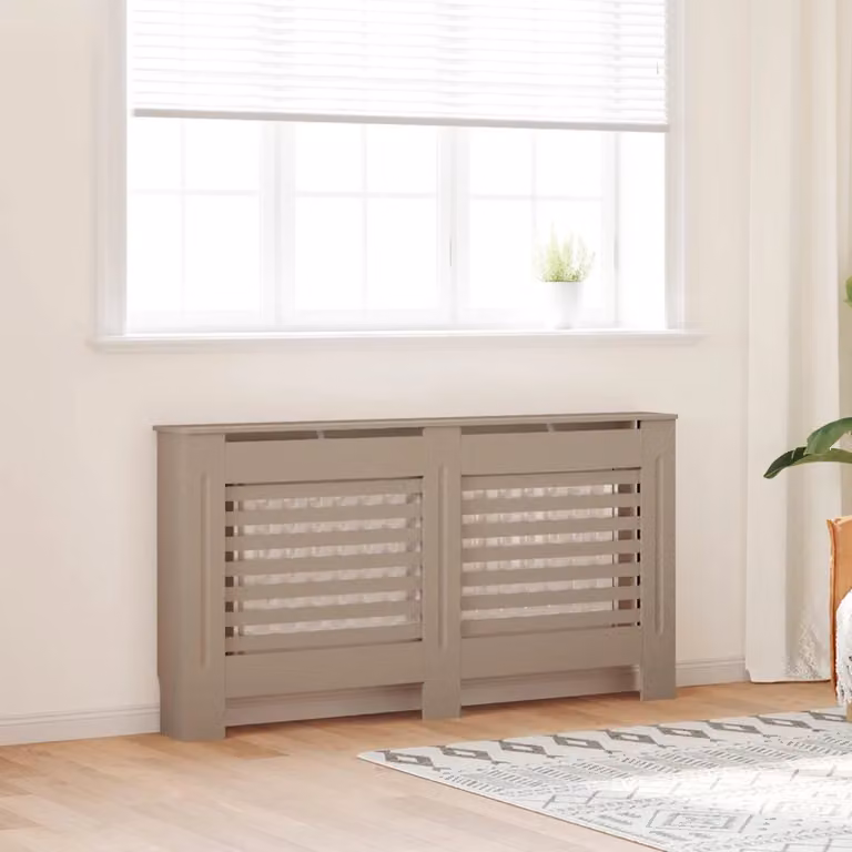 Copertura per radiatore vidaXL in MDF moderno, L: 152 cm, P: 19 cm, H: 81,5 cm
