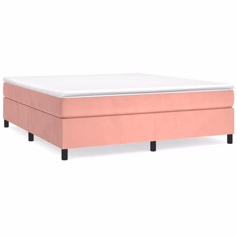 Struttura Letto a Rete a Molle Rosa 160x200 cm in Velluto