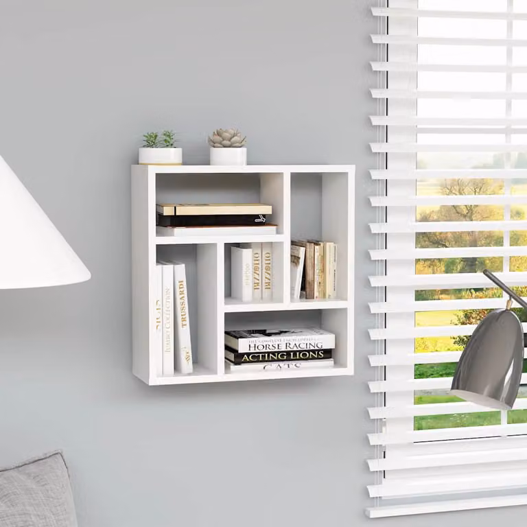 vidaXL Scaffale da Parete Moderno Bianco in Legno e MDF L 45 cm x P 16 cm x H 45 cm
