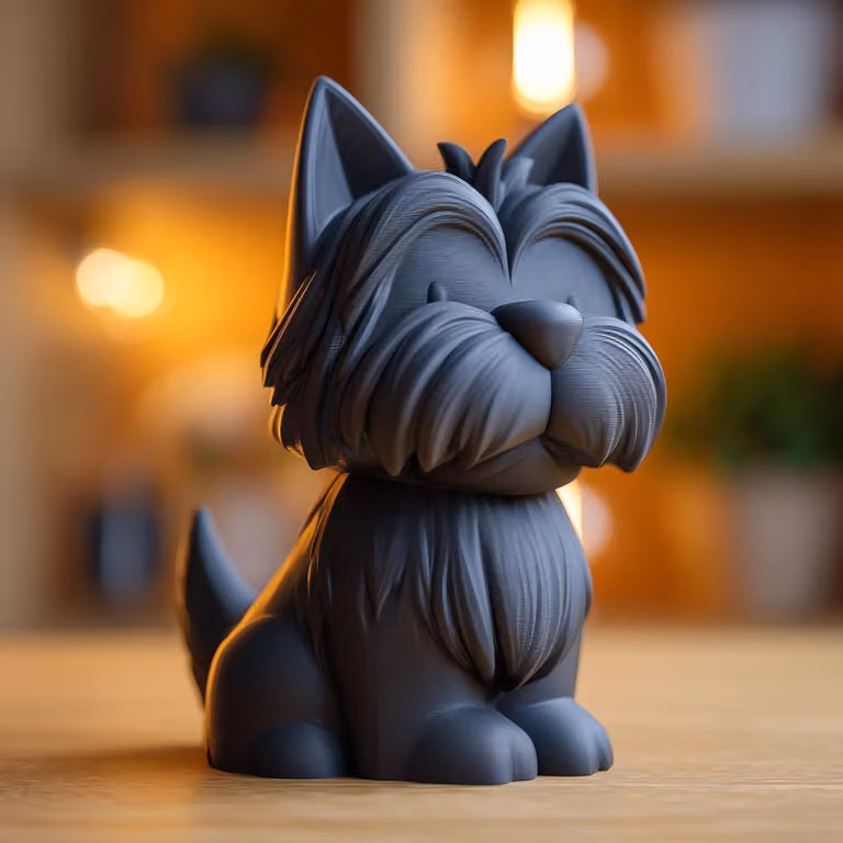 Decords Urna crematoria 3D a forma di cane Schnauzer, con coperchio, 18 cm