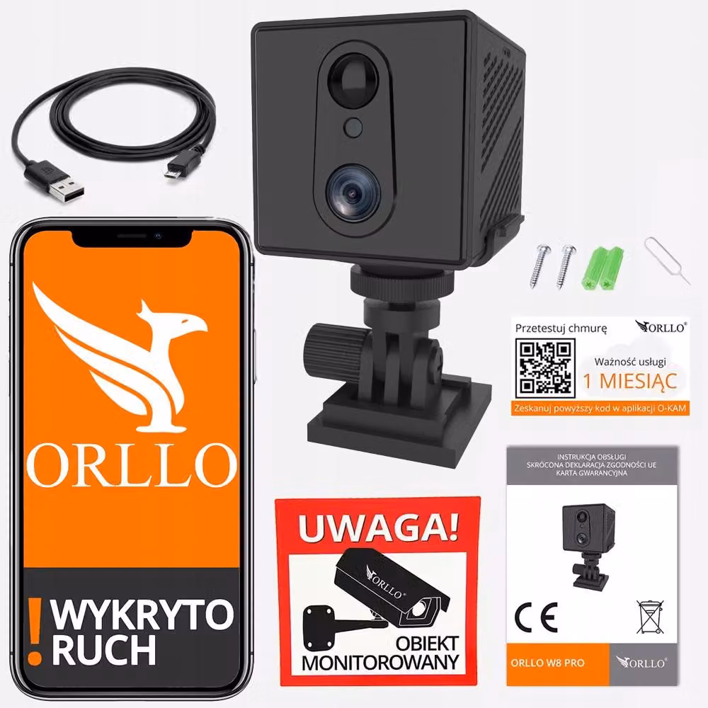 Mini telecamera SIM GSM 4G LTE, wireless, interna, a batteria, modello W8 PRO