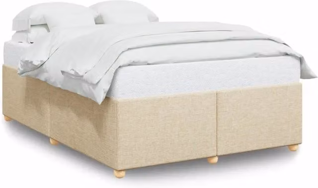 Letto matrimoniale | Letto per adulti | Giroletto senza Materasso Crema 140x200 cm in Tessuto