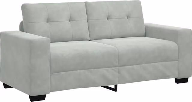 Divano | Divano da soggiorno | Sofa Divanetto Grigio Chiaro 180x77x82 cm in Velluto