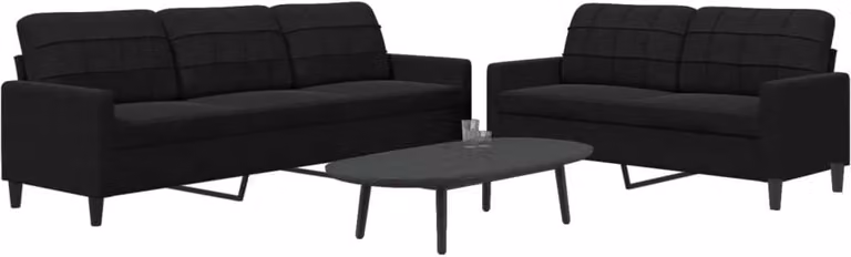 Maison Exclusive - Set divano a 2 posti con cuscini in velluto nero