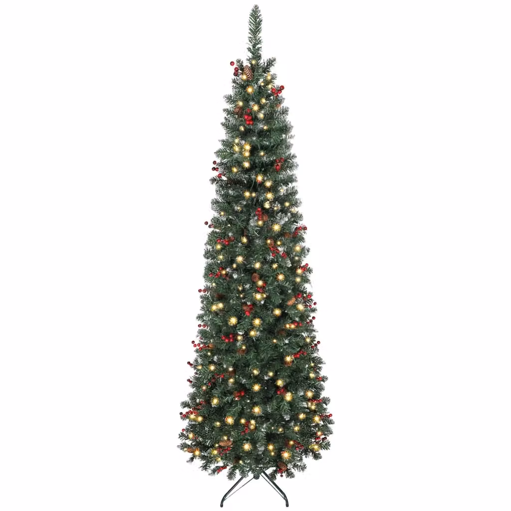 Albero di Natale Artificiale Xylo Verde con Luci LED Bianco Caldo, 761 Rami, Pigne e Bacche, Altezza: 230 cm – 2