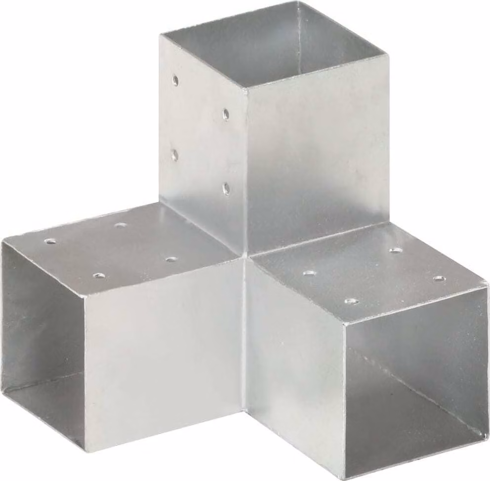 Connettori per Pali a Forma di Y 4 pz Metallo Zincato 91x91 mm