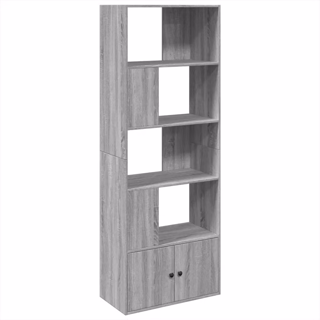Libreria moderna vidaXL in legno grigio con pannello posteriore L: 70 cm, P: 20 cm, H: 189 cm – 2