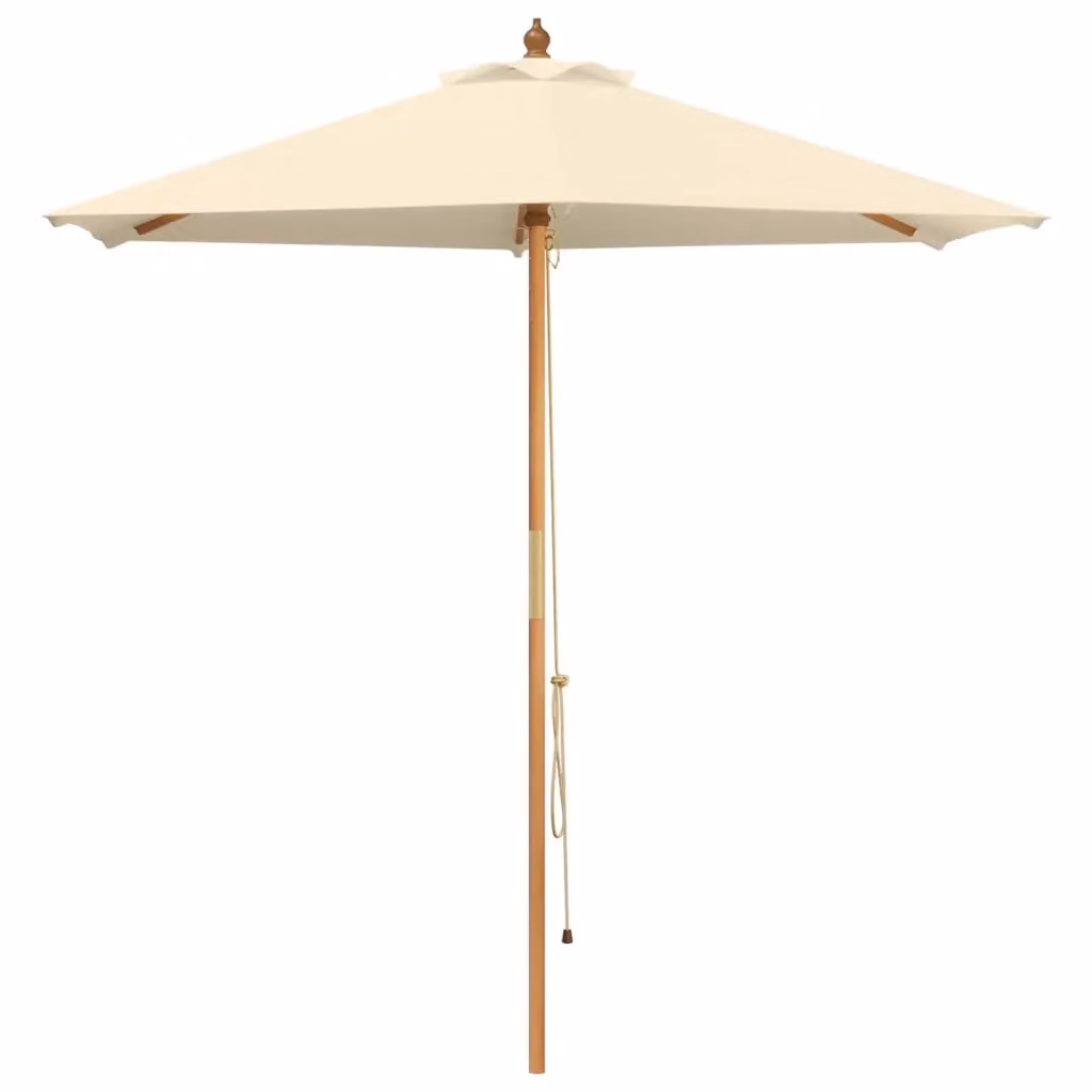 Ombrello da giardino vidaXL in legno di eucalipto e poliestere, colori bianco o beige, Ø 270 x H 248 cm – 2