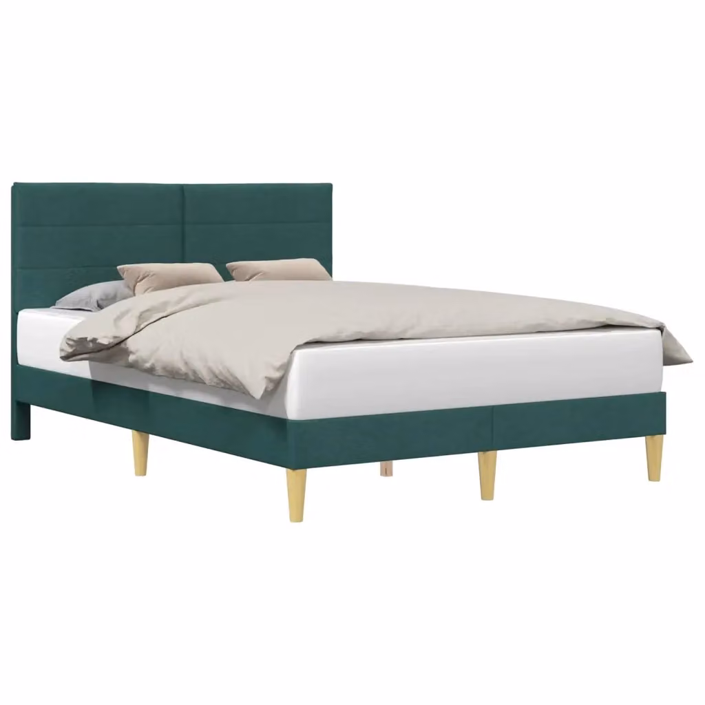 Struttura letto moderno vidaXL in tessuto verde con legno composito L: 140 cm, P: 200 cm, H: 280 cm – 2