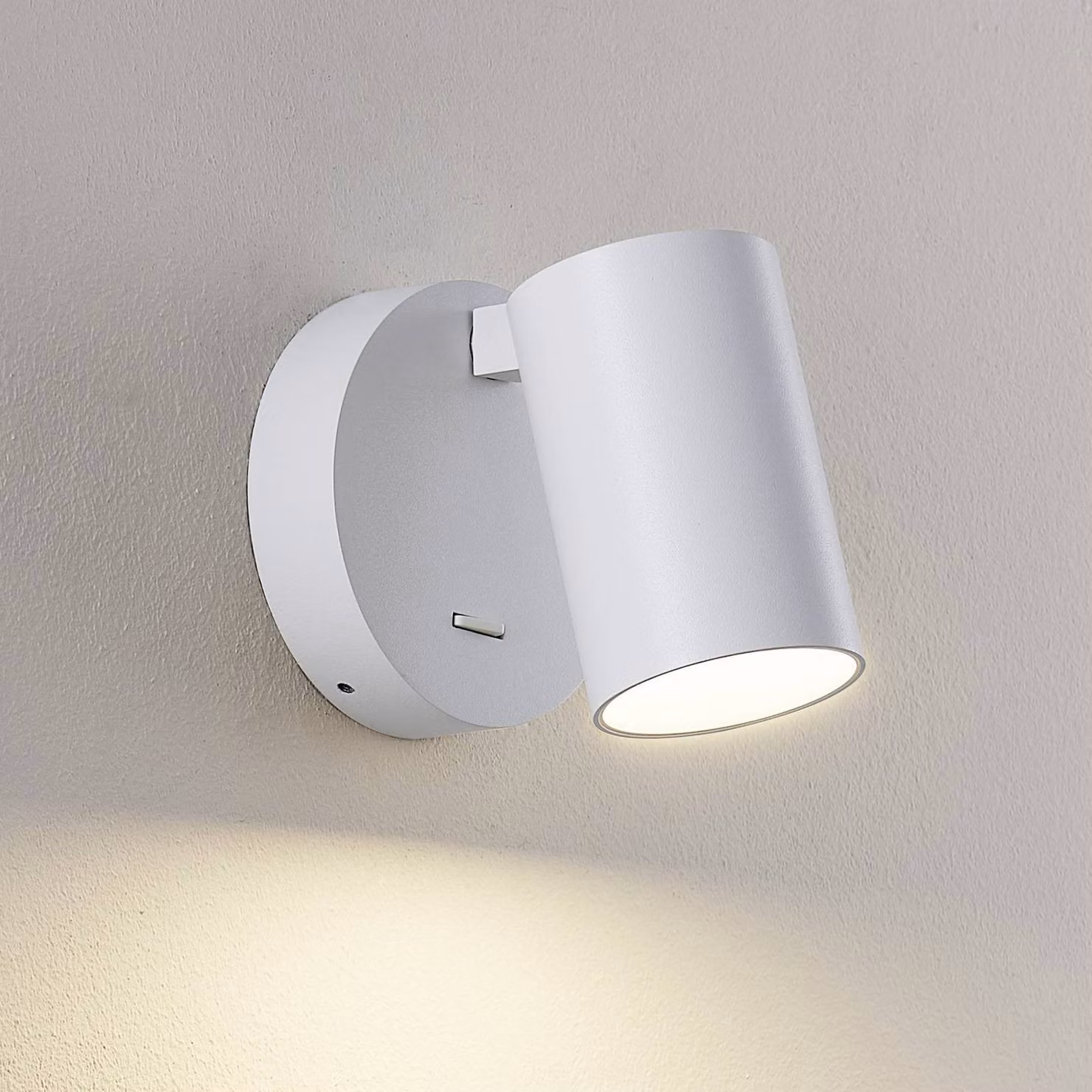 Deko-Light Faretto da parete CAN TILT, bianco, Ø 10 cm, metallo, interruttore, GU10 TILT, Bianco / Opale, Soggiorno / Sala da pranzo, Alluminio, Faretto