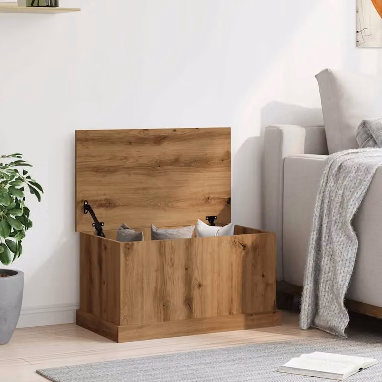 Scatola portaoggetti artigianale vidaXL in legno marrone L 70 cm x P 40 cm x H 38 cm