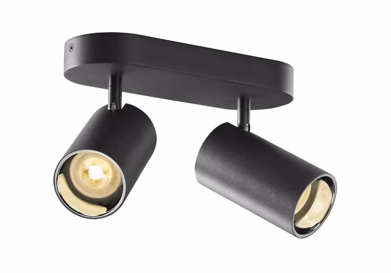 ASTO TUBE, plafoniera, cilindrica, GU10, 2x max. 10 W, nero