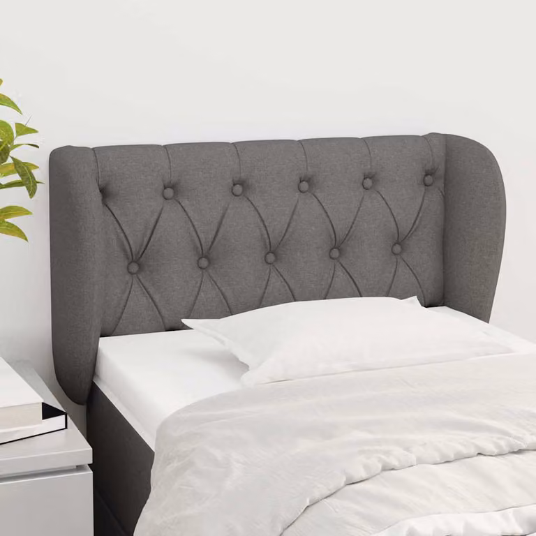 Testiera ad orecchio vidaXL in tessuto grigio scuro L: 83 cm, P: 23 cm, H: 78-88 cm