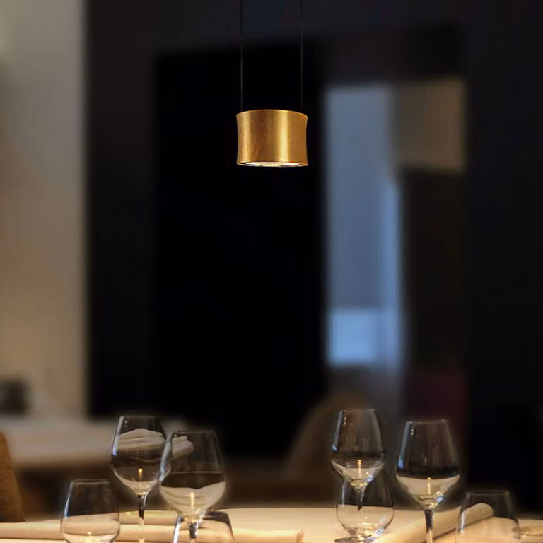BANKAMP Impulse LED a sospensione 1 luci oro Impulse, dimmerabile, Ottone / Oro, Soggiorno / Sala da pranzo, Alluminio, Moderno