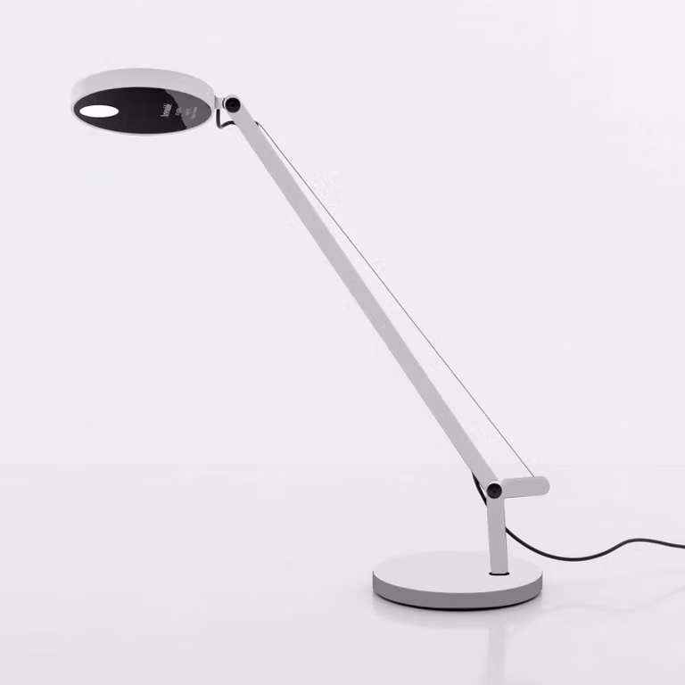 Artemide Lampada da scrivania Demetra Micro, dimmerabile, Bianco / Opale, Studio / Ufficio, Alluminio, Design, Lampada da tavolo LED