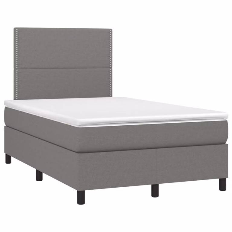 Giroletto a Molle con Materasso Grigio Scuro 120x190cm Tessuto