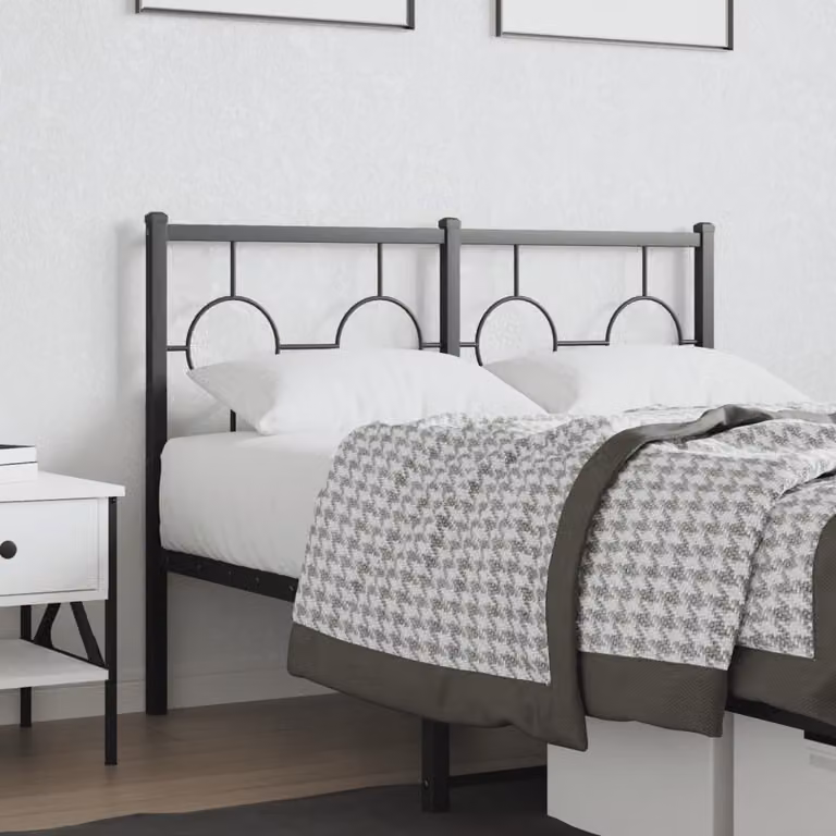 Testiera di ricambio vidaXL in metallo nero laccato per letto 120x200 cm
