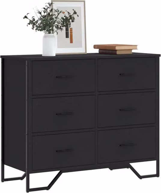 Cassettiera moderna nera vidaXL in MDF L: 91 cm, P: 35,5 cm, H: 74,5 cm – 1