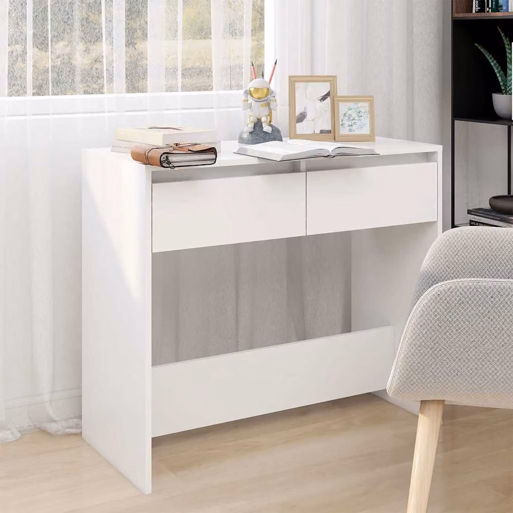 vidaXL Tavolo Consolle Bianco in Legno e MDF L: 89 cm, P: 41 cm, H: 76,5 cm