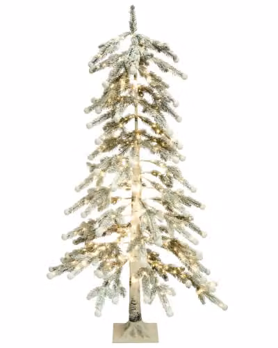 Beliani Albero di Natale Artificiale con luci LED 125 cm per Esterni e Interni Bianco