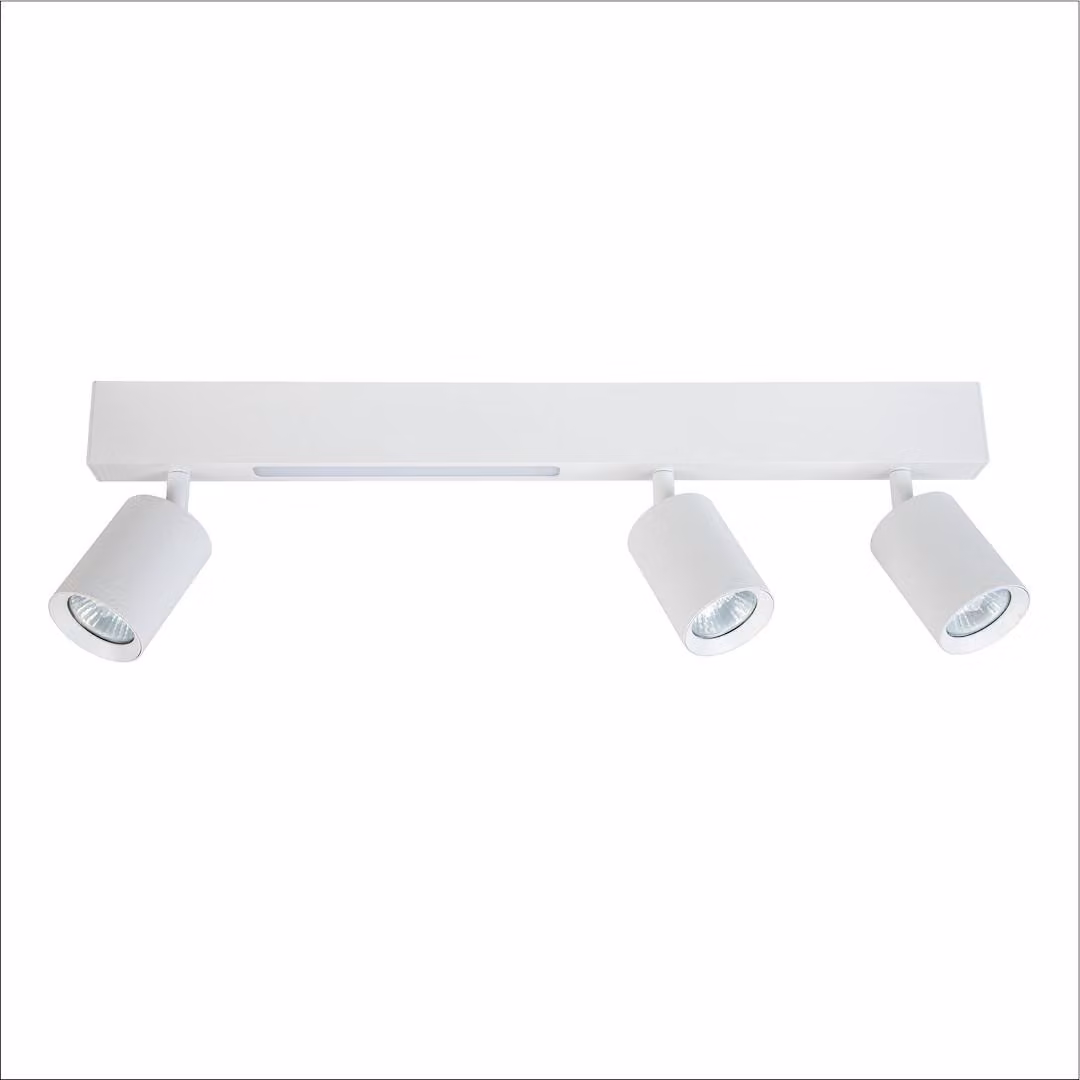 Moderno faretto triplo da soffitto per il soggiorno, striscia bianca, colore variabile LED 5W + 3xGU10 MAGNET Milagro