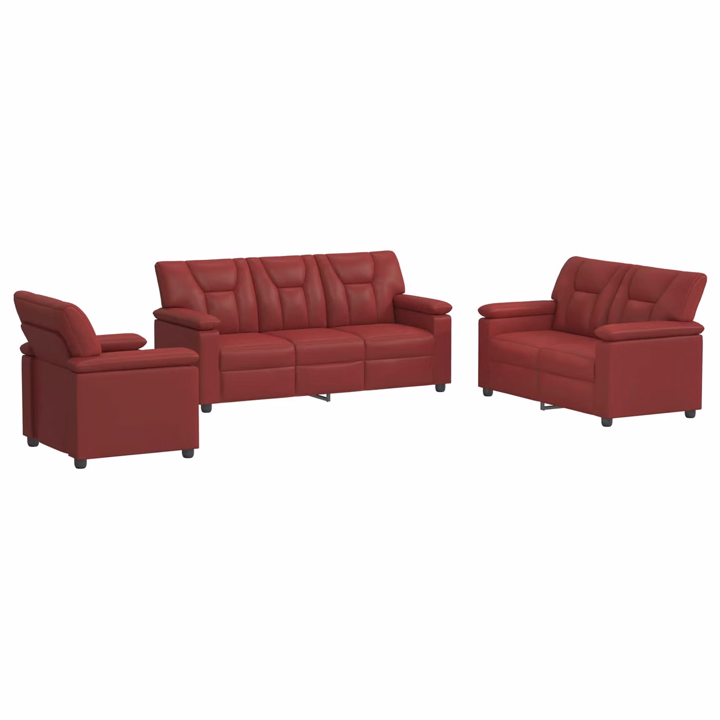 Set di 3 divani moderni vidaXL in similpelle rosso per il tuo soggiorno