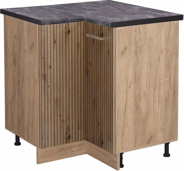 Mobile ad angolo cucina R-Line Rovere artigianale/Rovere dorato 75.6 cm, PL Antracite Vicco