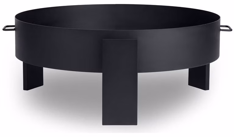 Braciere rotondo - Diametro 80 cm - Acciaio verniciato a polvere - Nero - Braciere da giardino - Camino da esterno