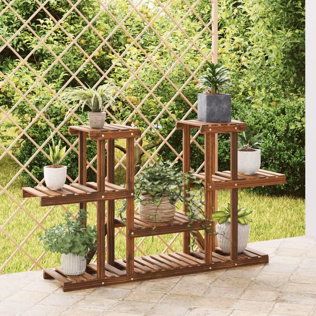 vidaXL Portafiori in Legno di Abete Marrone L: 110 cm, P: 25 cm, H: 73 cm
