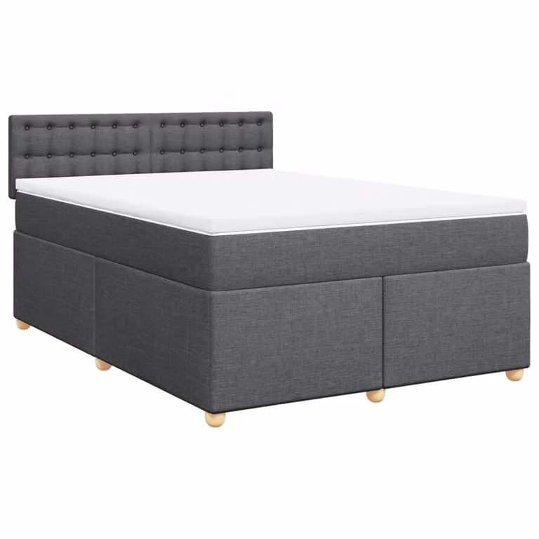 Giroletto a Molle con Materasso Grigio Scuro 140x200cm Tessuto